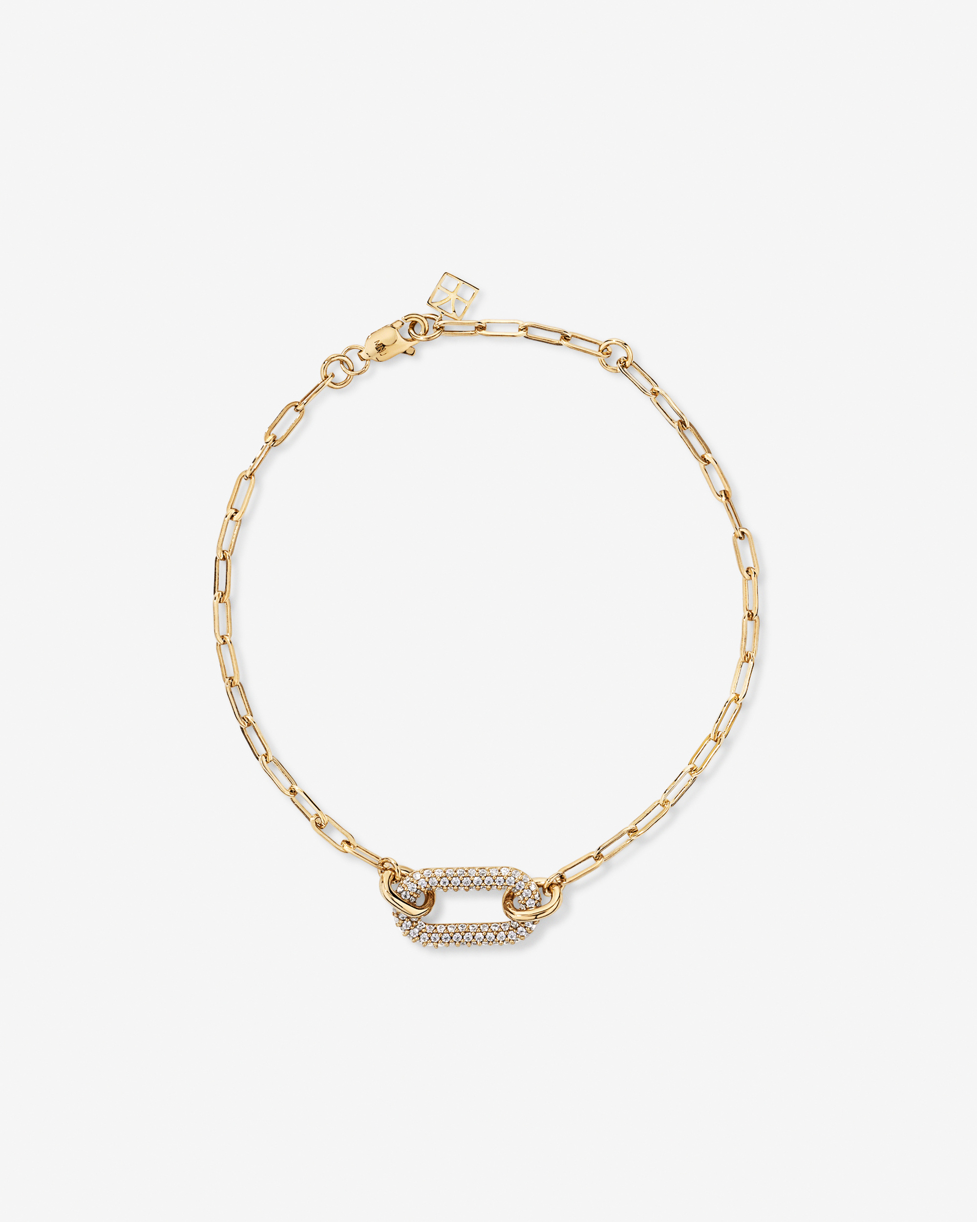 Luxe Links Bracelet with Cubic Zirconia in 18kt Vermeil